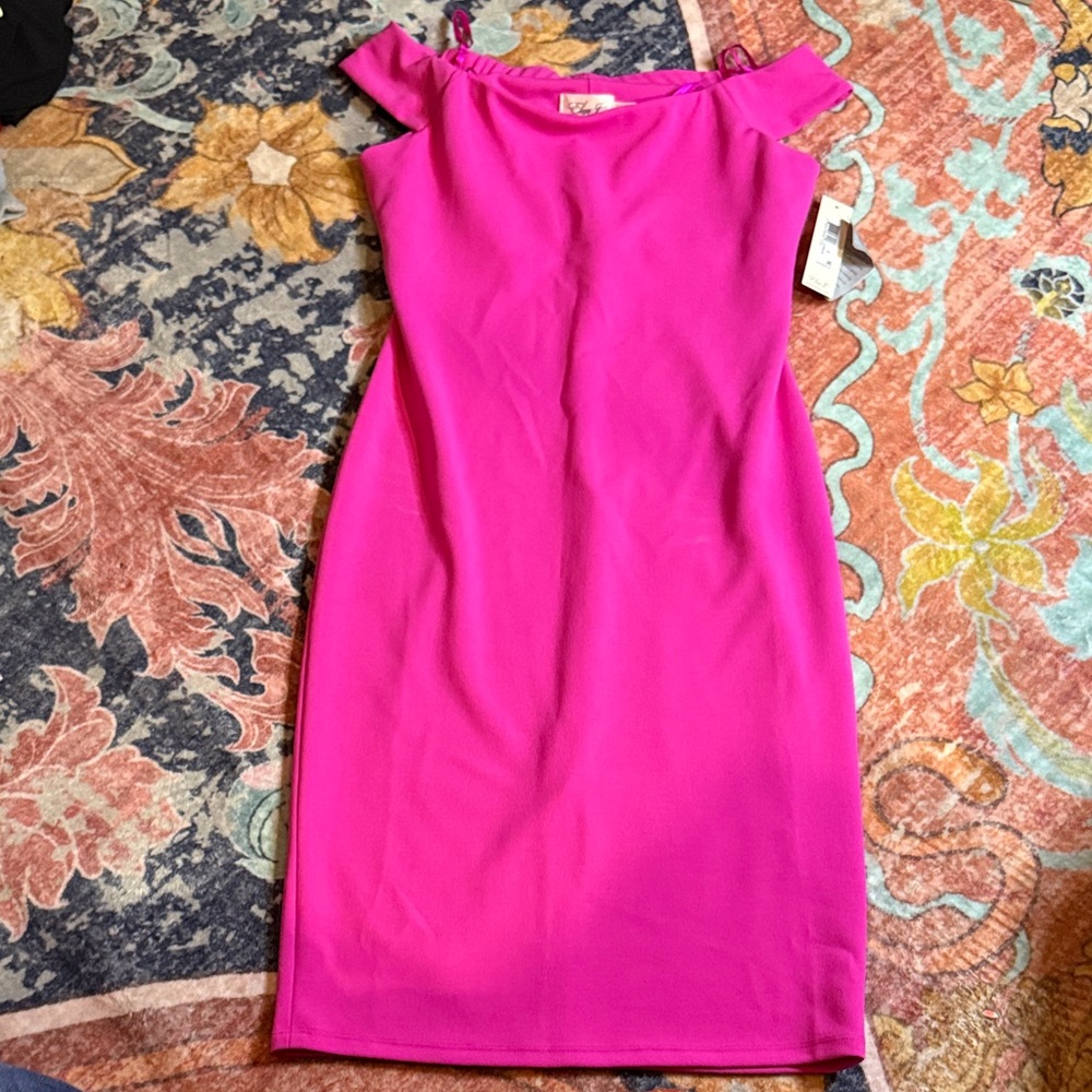 Vibrant Pink Off-Shoulder Mini Dress